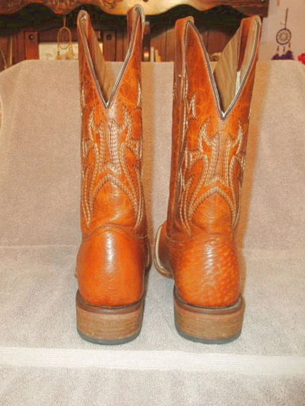 Circle G Mens Exotic Leather Cowboy Boots Size 9.5D Smooth Ostrich Botas Western